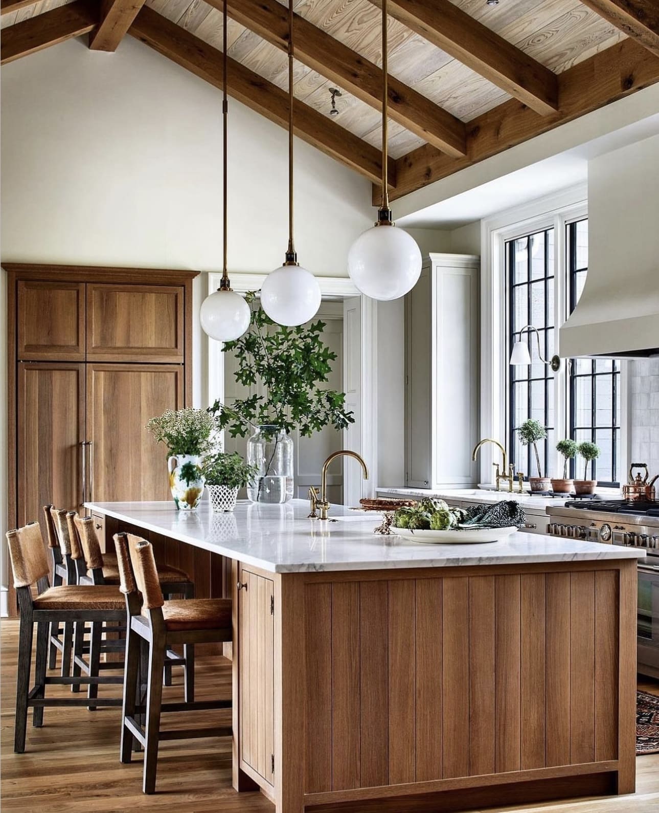 Warm Up Your Island with Wood Paneling