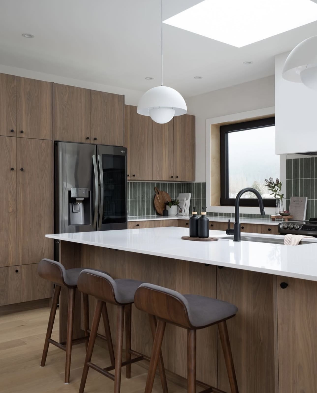 Walnut Cabinets with Subtle Vertical Grain Detail