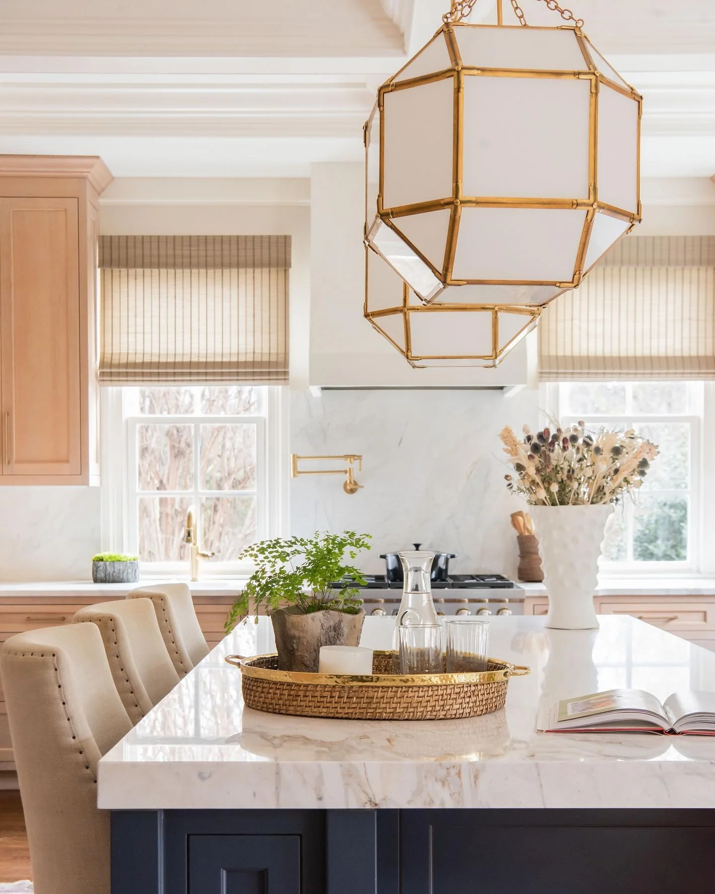 Geometric Brass Lanterns Illuminate the Island