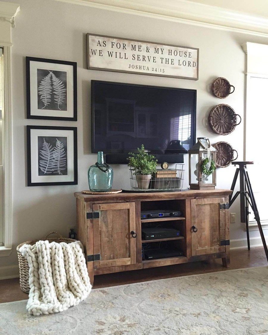 Framed Fern Art Adds Natural Symmetry Above TV