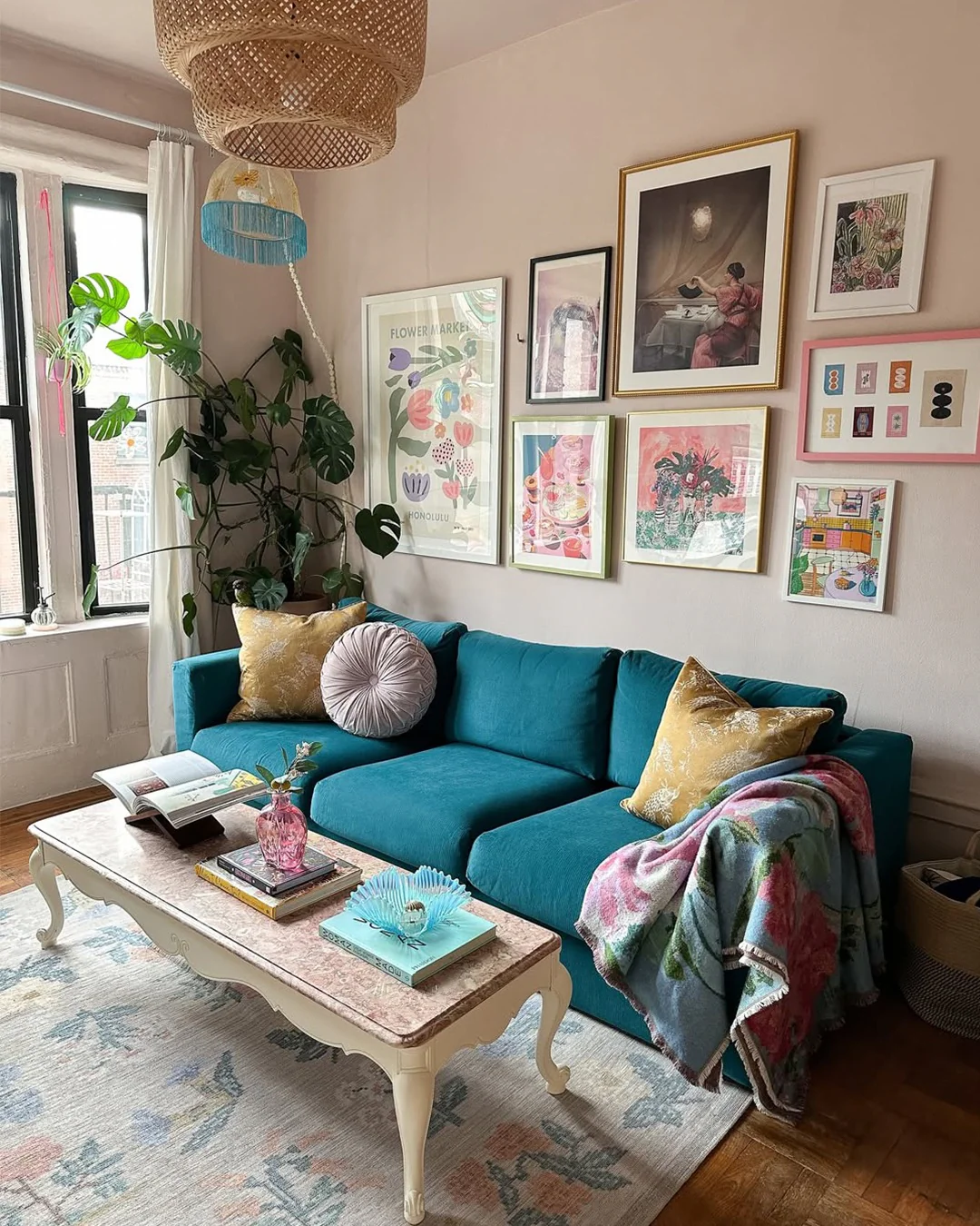 Gallery Wall Mixes Bold Graphics With Vintage Portraits
