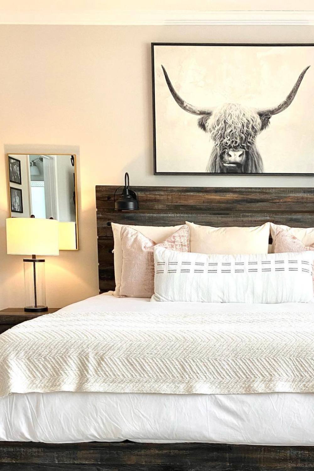 Oversized Highland Cow Art Creates a Dramatic Focal Point
