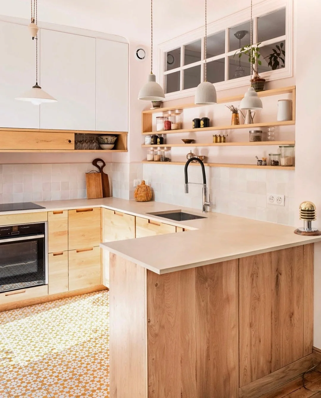 Open Shelving With Glass Jars For Pantry Staples