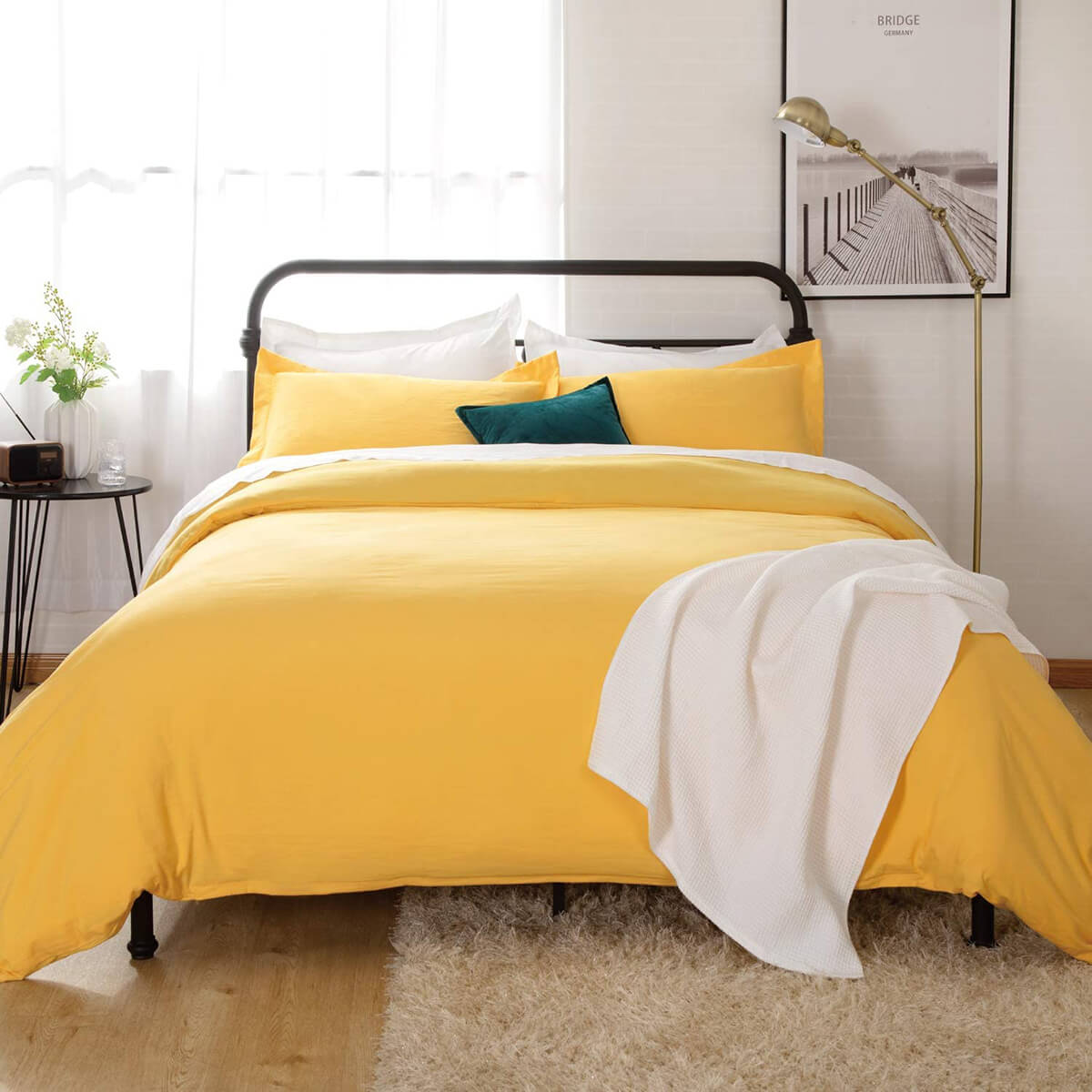 Bright Yellow Duvet Cover for a Cheerful Bedroom Refresh