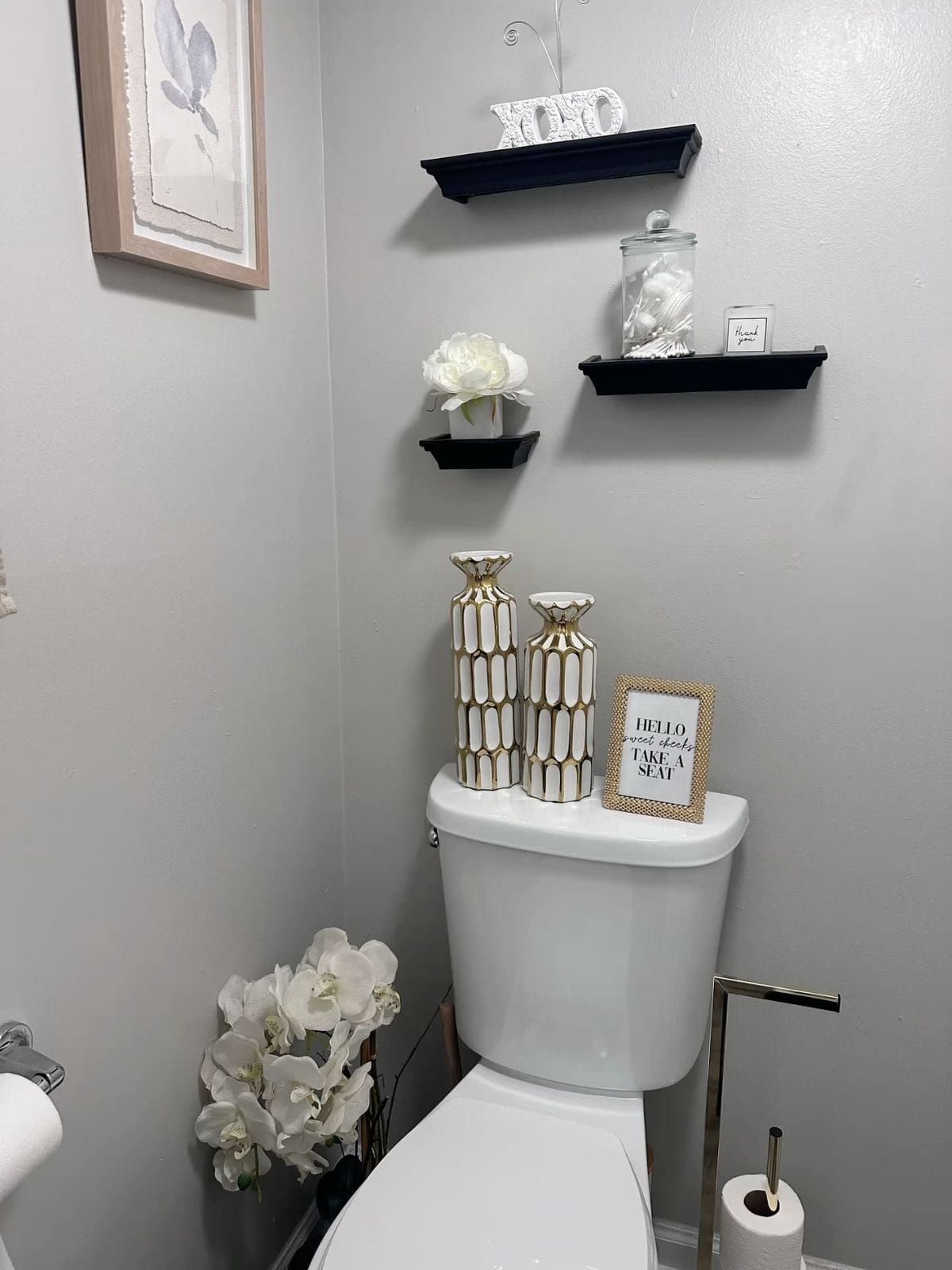Incorporate Geometric Flair with Gold and White Vases