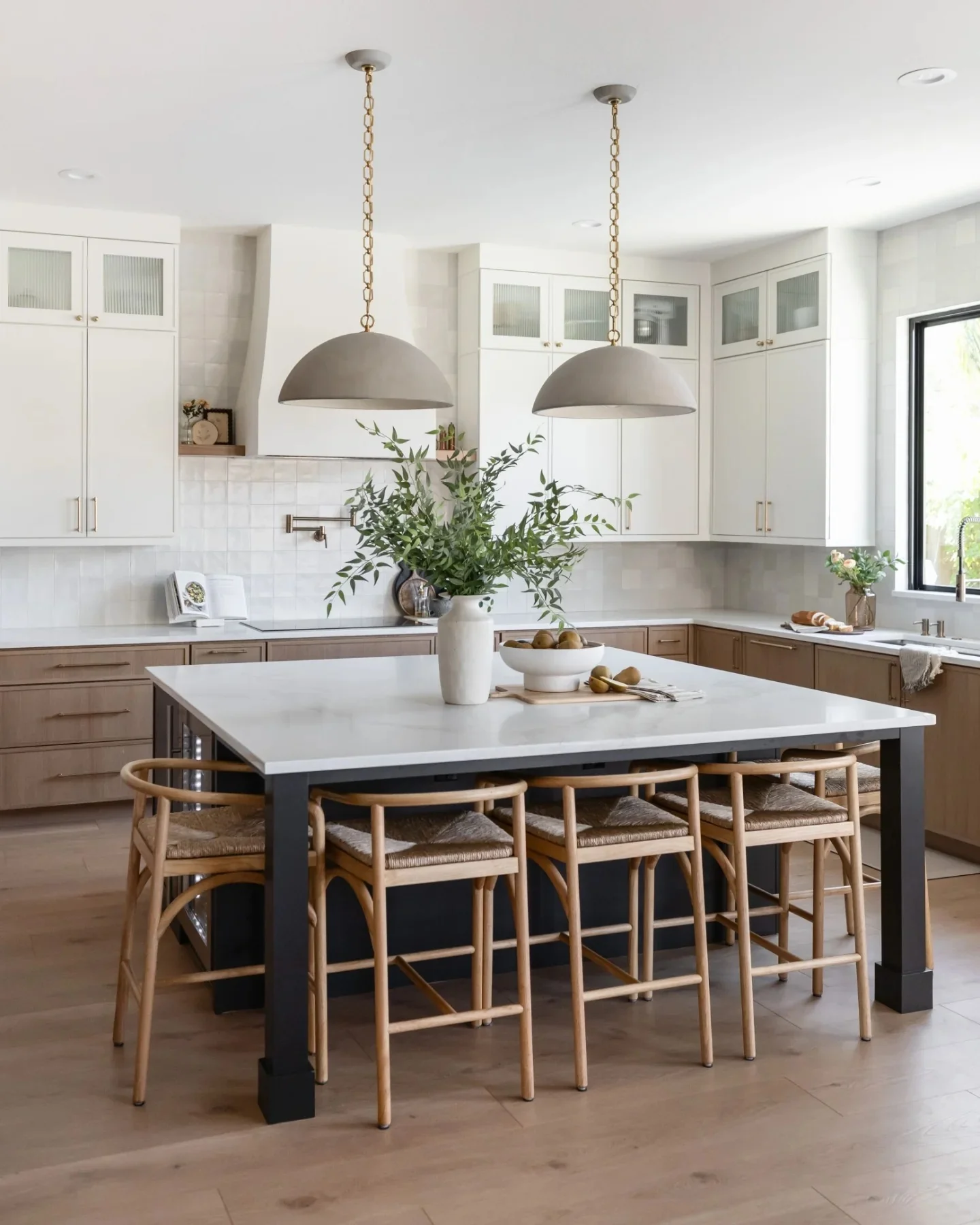 Matte Dome Pendant Lights Add Sculptural Interest