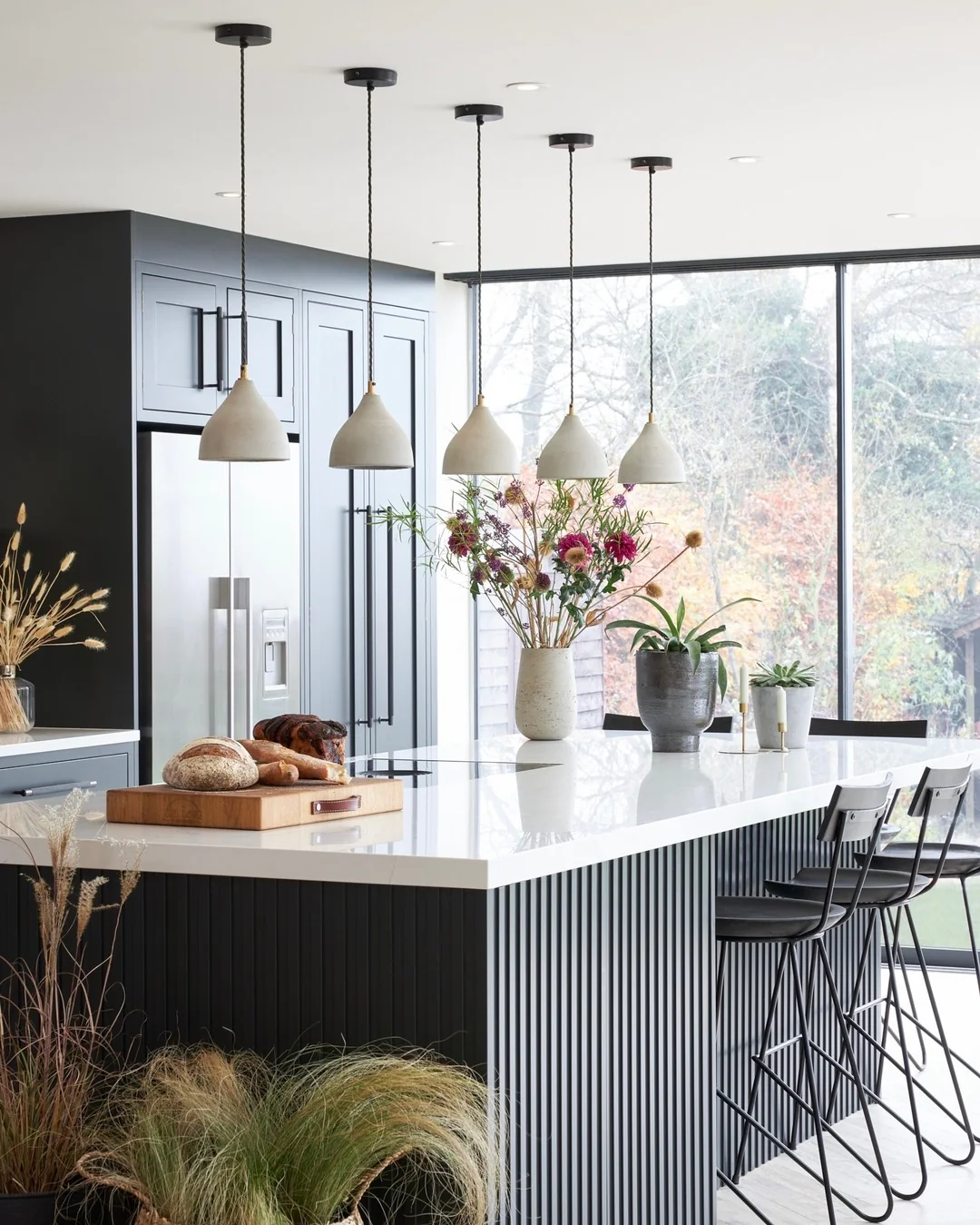 Fluted Island Panels Add Graphic Texture