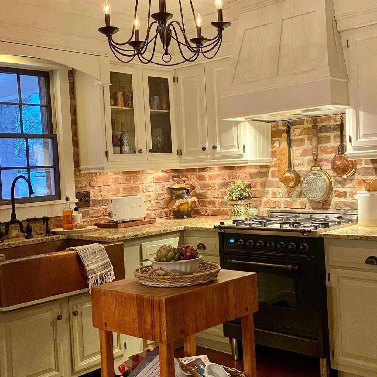 Introduce Warmth with an Exposed Brick Backsplash