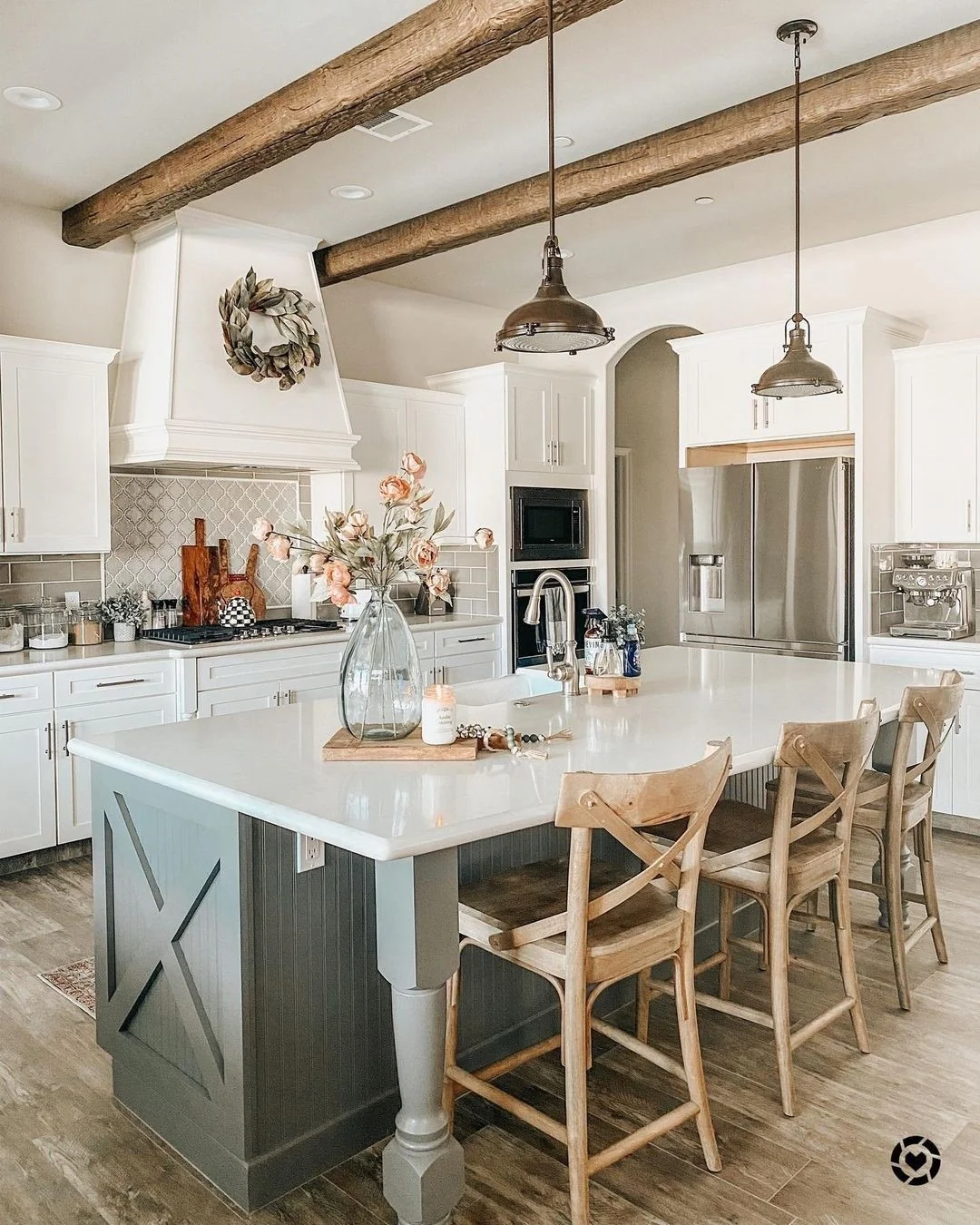 Exposed Wood Beams Add Rustic Architecture to the Ceiling