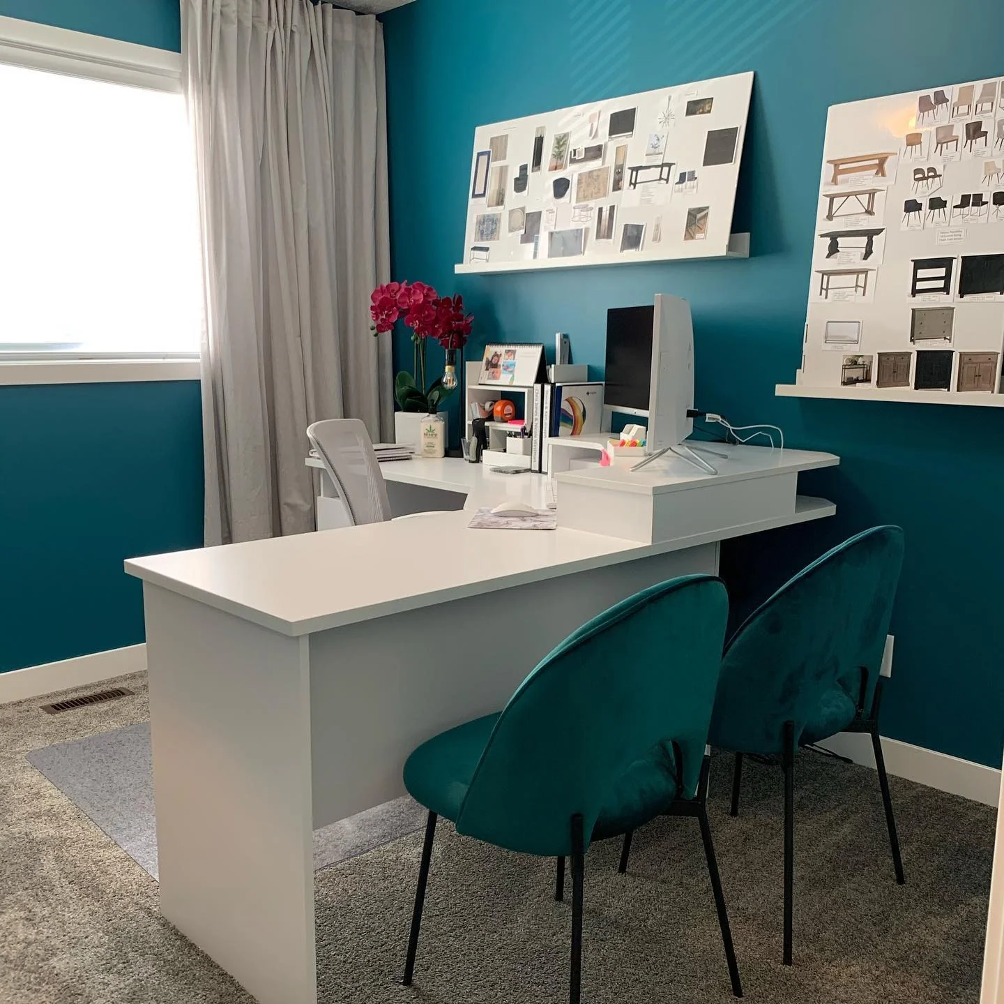 Mood Boards Add Inspiration Above a Minimalist Desk