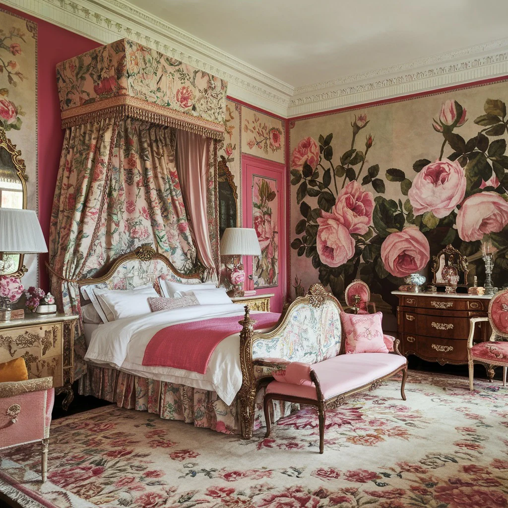 Large-Scale Rose Mural Creates an Immersive Floral Backdrop