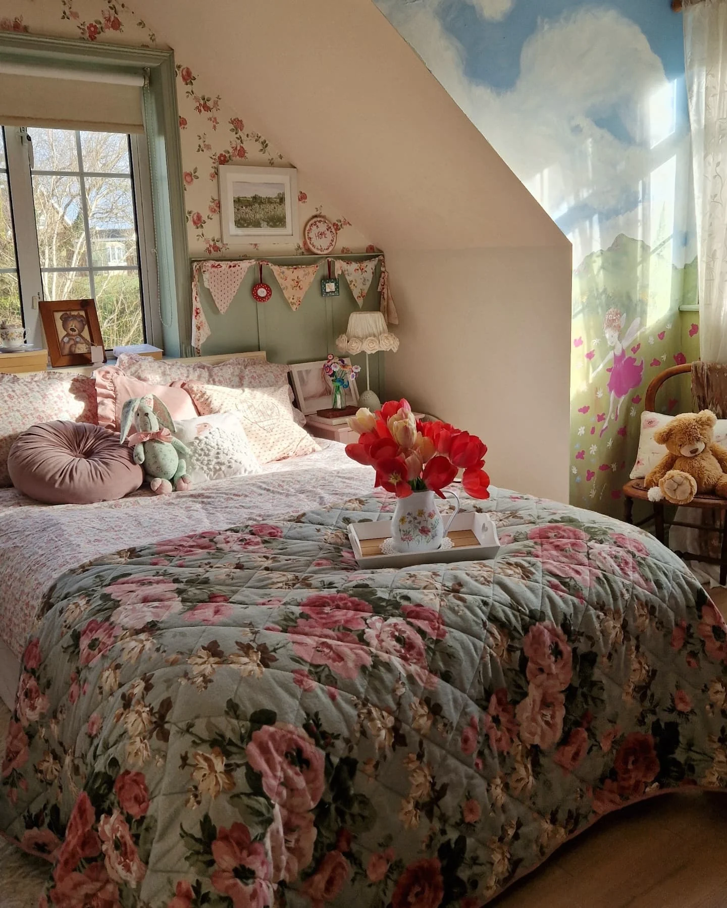 Embrace a Romantic Focal Point with a Large-Scale Rose Bedspread