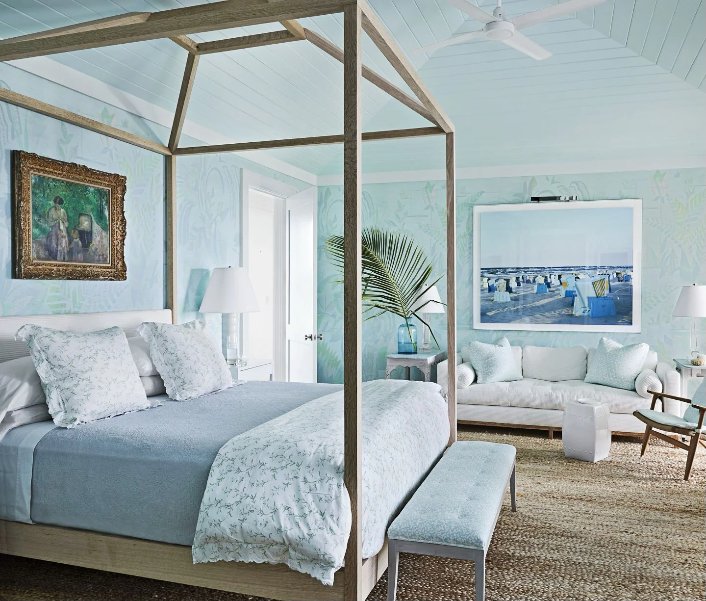 Choose an Airy Four-Poster Bed Frame with Open Woodwork