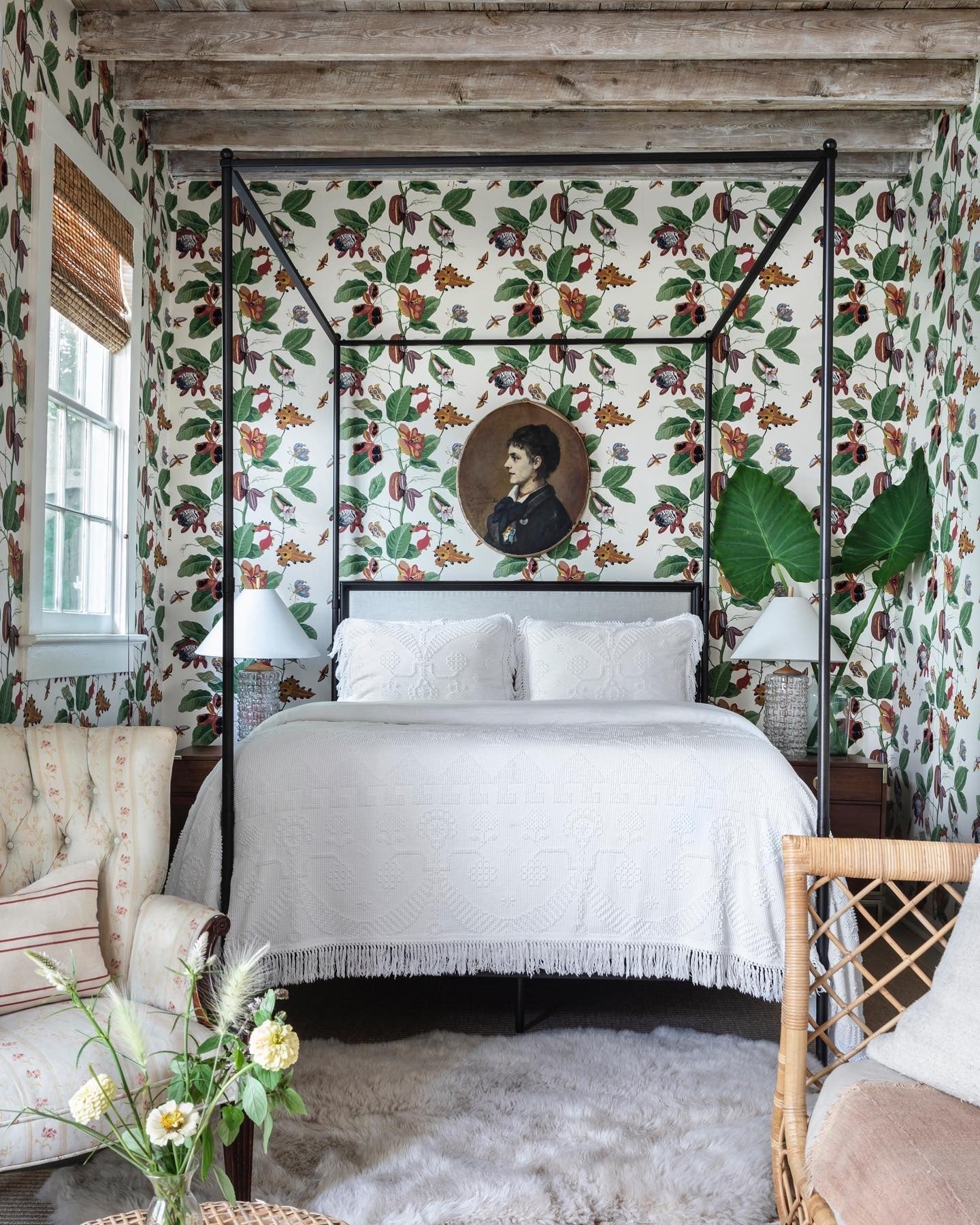 Bring Whimsy with Busy Botanical Wallpaper