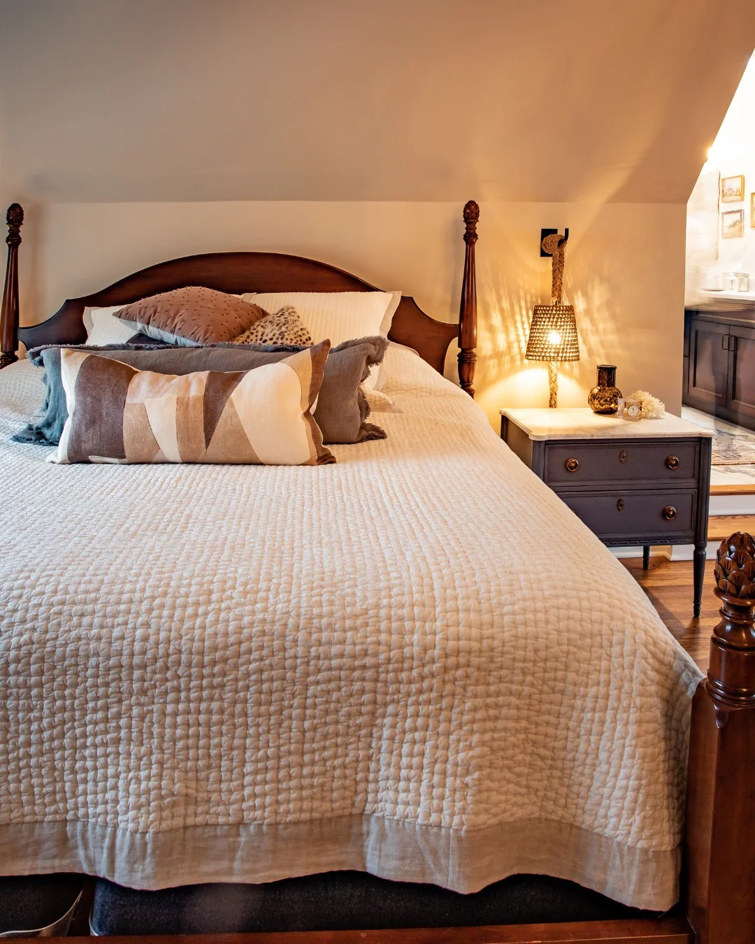Layer in Warmth with a Geometric Lumbar Pillow