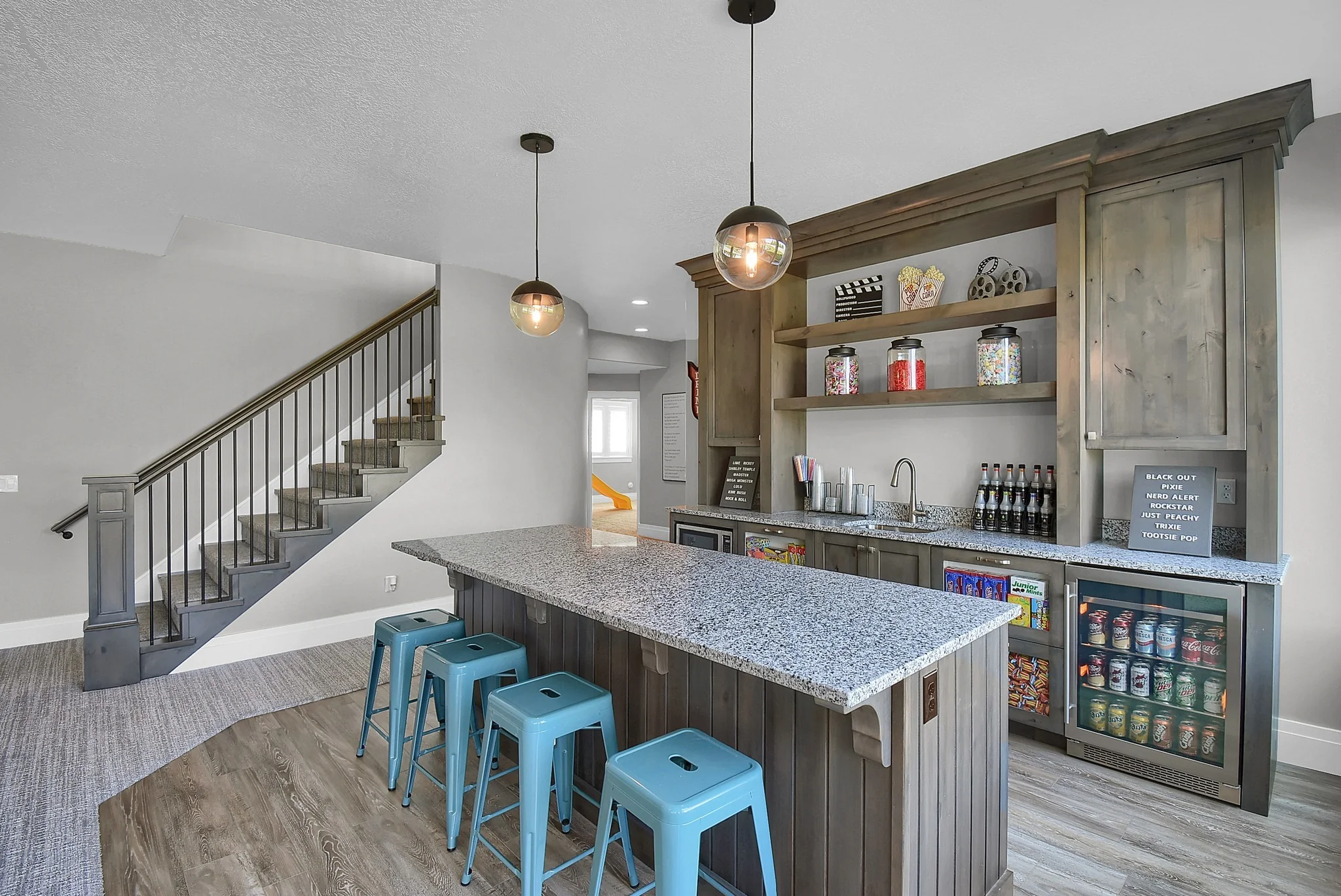 Movie-Themed Shelving for Snack Storage