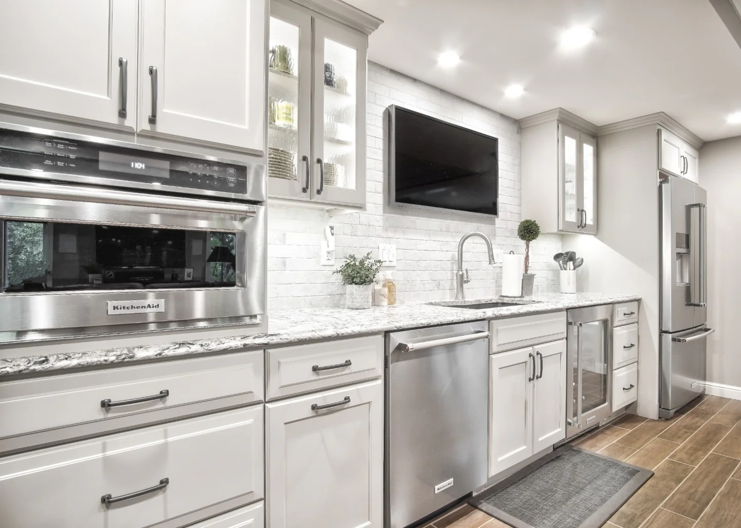 Mount a TV Above the Counter for Easy Viewing