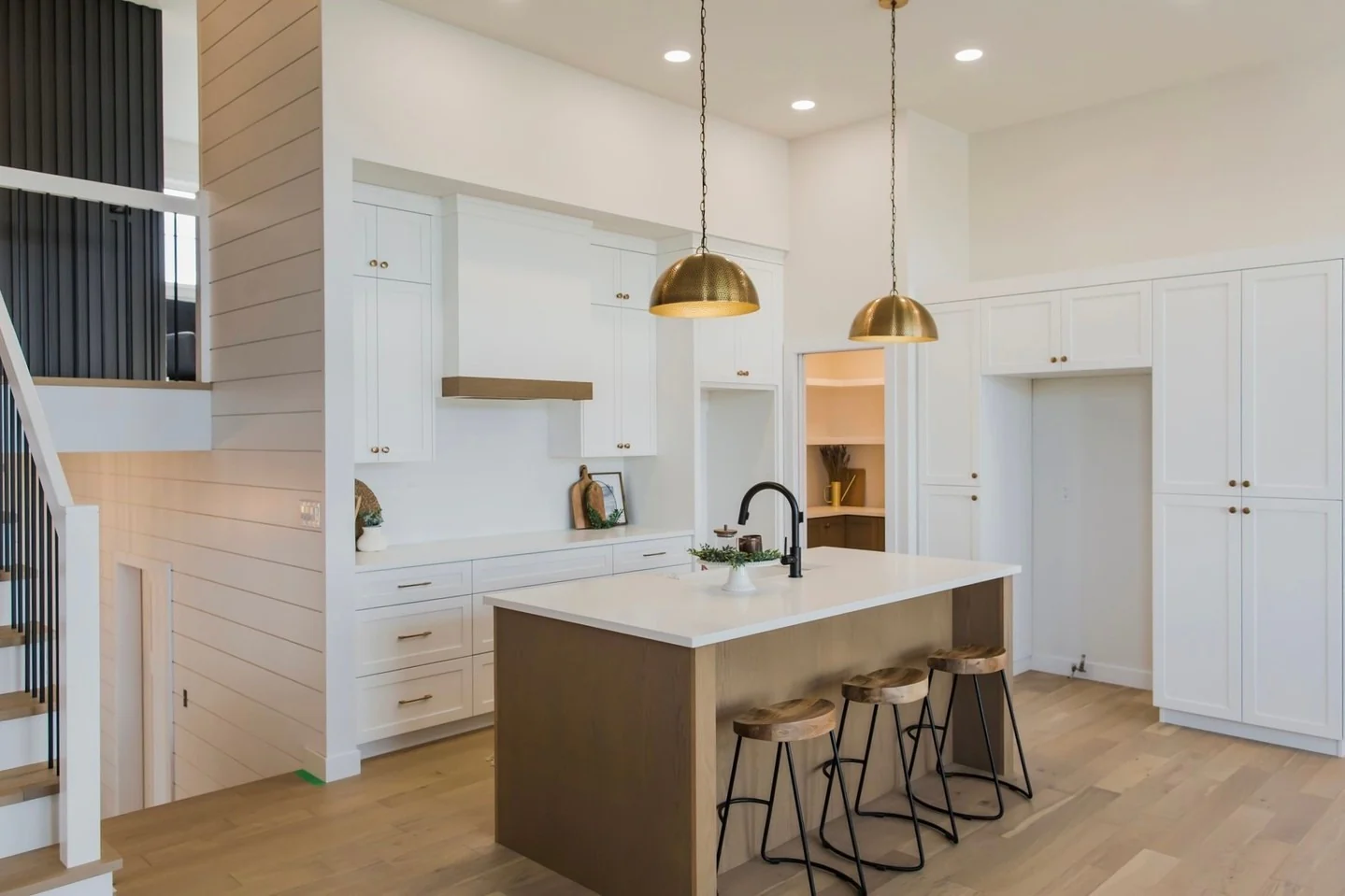 Hammered Brass Dome Pendants Add Warm Industrial Flair